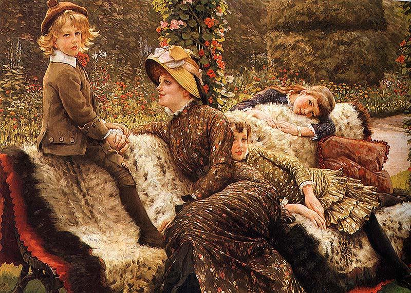 James Tissot The Garden Bench, Norge oil painting art